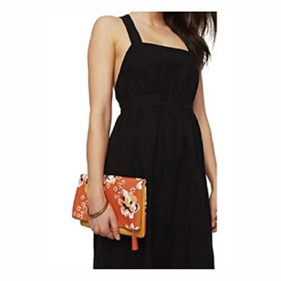 RACHEL PALLY Zahara Reversible Orange Floral and Yellow Clutch Purse - NEW! - Picture 5 of 8